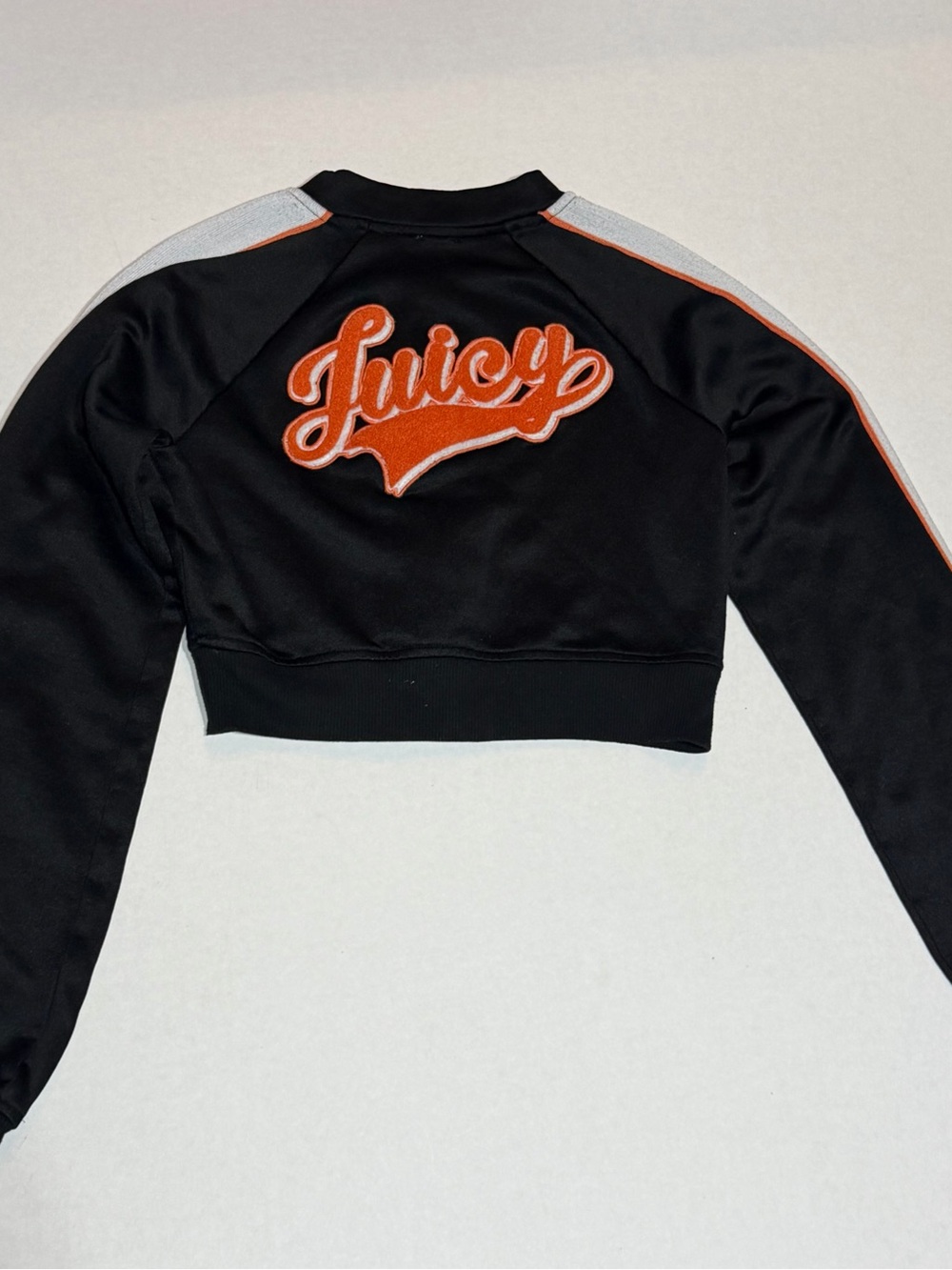 Vintage Juicy Couture Cropped Bomber Jacket Y2K Icon orange Raised Embroidery